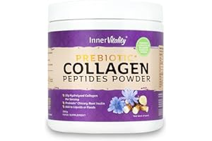 Prebiotic Collagen Powder - 390g Hydrolysed Bovine Collagen Peptides with Prebiotics for Gut Health & Skin, Collagen Powder for Woman & Men by Inner Vitality