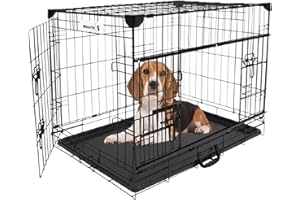 MaxxPet Cage pour Chien - Caisse Transport Chien - Pliable en Métal - Cage Chien Interieur - 2 Portes - Convient pour Le Transport - 63x44x50 cm - Noir