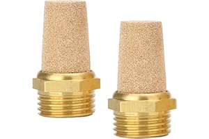CNCTEC Silenziatore pneumatico in bronzo sinterizzato 1/2", 2, 5 o 10 pezzi, qualità industriale (2, 1/2")
