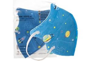 PAIDE P Mascarilla FFP2 Desechable, Talla Pequeña, 5 Capas, Homologadas CE Certificadas, Transpirables .Packs 20 Unidades. Colores y Dibujos.