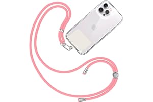 TBOC Cordon Collier Laniere Portable [Rose] avec Patch de Fixation [Blanc Ice] et Sangle de Suspension Amovible Réglable et Résistante Compatible avec Toutes les Marques de Téléphone Accessoires