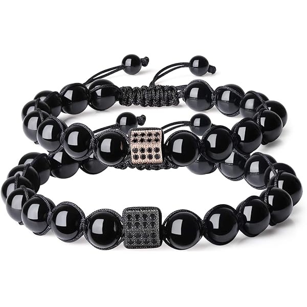 Bracciale Tormalina Nera - Pietra Naturale Con Chip, Espandibile - Foto 8