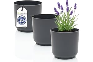 idea-station Sati macetas plastico 3 x 15 cm - Antracita - maceteros Decorativos Interior - jardineras Exterior