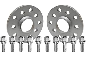 SCC Fahrzeugtechnik Distanzscheiben-Set 20mm (2x10mm) Silber eloxiert mit Radschrauben für BMW