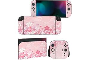 ‎PLAYVITAL PlayVital Komplettschutz Folien-Set für Nintendo Switch 2 Konsole & Joy Con, Individuell gestaltete Vinyl-Aufkleber Zubehör für Nintendo Switch 2, Dock und Handgriffe – Cherry Blossoms Petals