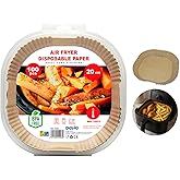 Dohe - Papel de fritadeira de ar quadrado (100 unidades). - Tamanho 20-24 cm para Air Friyers 5 8 l, adequado para forno e mi