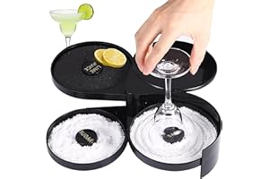 Harewu Caja de condimentos de cóctel de 3 niveles con esponja, para cócteles y mezclas de margaritas, recipiente de sal y azúcar para bar, fiesta de pub y recepción