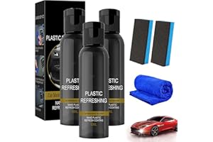 HIDRUO Ultishine Plastic Revitalizing Coating Agent Set, Plastic Refreshing Car Black, Powerful Stain Removal Kit for Car, Nano Plastic Refreshing Coating for Car Quick Restorer (50ML, 3PCS)
