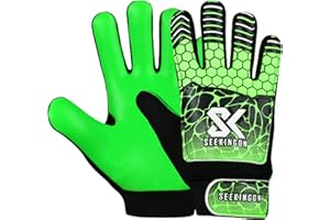 Seekingon Goalkeeper Gloves Kids, Children, Football Training Gloves with Premium Grip, Weather-resistant, Breathable, Latex Goalie Gloves Sizes 4/5/6/7