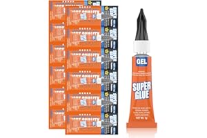 VIOMIS 12-Pack Super Glue Gel, 3g Single-Use Tubes - Thick Viscosity Adhesive for Wood,Rubber,Leather, Plastic, Metal, Rhinestone Jewelry, DIY Crafts