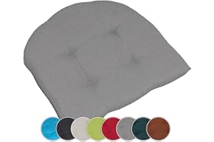 Beo Coussin d’Assise 40x40 cm Semi-Circulaire | Galette de Chaise Respirante fabriquée en UE | Coussin de Chaise résistant aux UV | Coussin de Jardin Lavable | Coussin pour Chaise de Jardin Gris