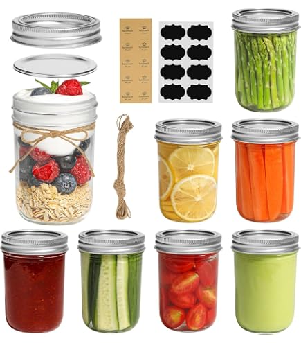 TOSSWARE Pop Mason Gläser – 473 Ml, 6 Stück, Unzerbrechlicher Kunststoff, Kristallklar, Stapelbar, BPA-frei