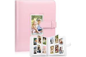 NADSSJL Fotoalbum mit 272+1 Taschen für Instax 3 Zoll Film - passend für Fujifilm Instax Mini 90 9 8 8+ 70 7c 7s 11 50s 7+ 25 Mini LiPlay Mini Link,Polaroid Snap PIC-300,Kodak Sofortbilddrucker(Rosa)