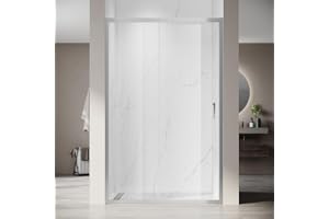 SONNI Duschkabin med skjutdörr av 5 mm ESG, 160 x 185 cm