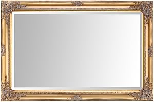 Select Mirrors Rhone Wall Mirror – French Vintage, Rococo Baroque Style, Chic Home Decor – 60cm x 90cm (2x3 ft) (Antique Gold)