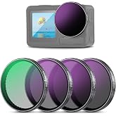 NEEWER Snap On ND Filter Set Compatible with DJI Osmo Action 5 Pro/4/3 | 4 Pack ND8+ND16+ND32+CPL, Action CAM Accessory Direc