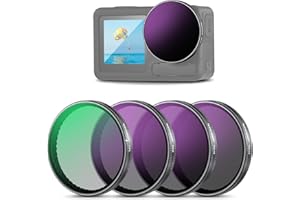 NEEWER Snap On ND - Juego de filtros compatibles con dji Osmo Action 3/4/5 Pro, 4 Unidades, ND8+ND16+ND32+CPL, Filtro Gris para cámara de acción, Cristal óptico HD Multicapa, FL-A76