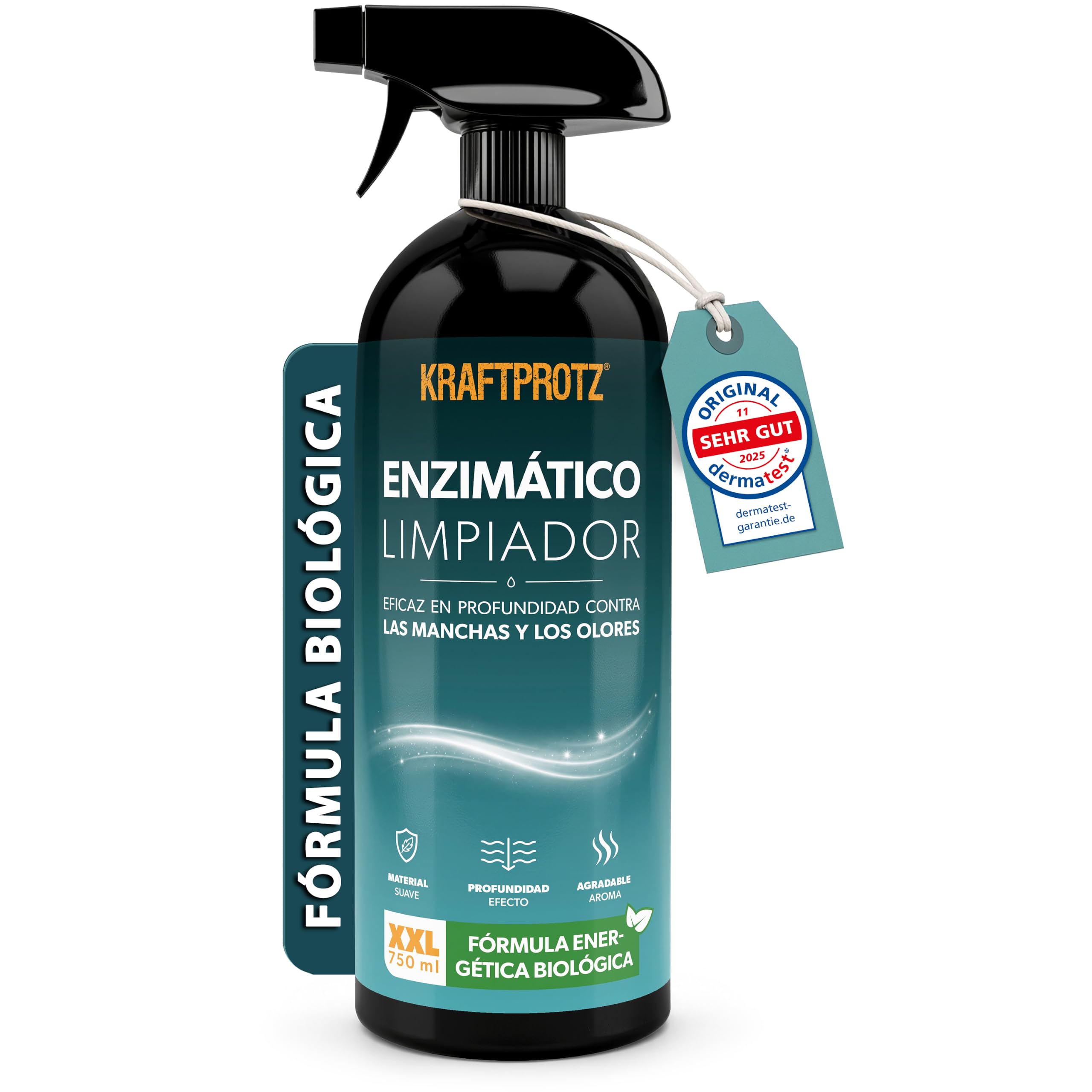 Limpiador Enzimático Spray 750 ml - Quitamanchas y Olores Biológico | elimina olores, quitamanchas, limpieza profunda, biológico, contra orina sudor y olores de mascotas, sofá, alfombra, colchón