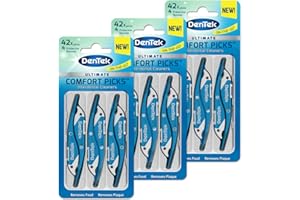 DenTek On-The-Go Ultimate Comfort Picks, limpiadores interdentales de doble acción para la limpieza entre dientes 126 púas