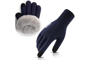 Rahhint Thermo Winterhandschuhe Herren Dicke Warm Touchscreen-Handschuhe Damen Wollehandschuhe Fleece Stretch Bequem Material Strickhandschuhe