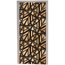 Sticker Porte 90x200 Cm Effet 3D Trompe-l'œil Jaune Abstrait - Autocollant Adhésif Amovible Pour Décoration Maison