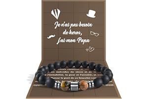 SUNSH Cadeau Papa, Cadeau Fete Des Peres, Cadeaux Fete Des Peres Original, Cadeaux Futur Papa, Cadeau Anniversaire Papa, Idee Cadeau ‌Père Fille Pierre Naturelle Bracelet Homme