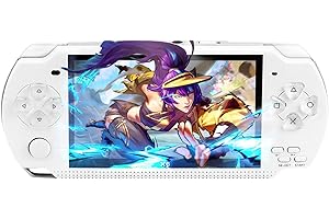 Fsjun 4.3" Handheld Retro Game Console, 8GB RAM, Built-in Classic Games, Multi-Simulator Support, MP3/4, TV Out, Christmas & New Year’s Gift for Kids (White)