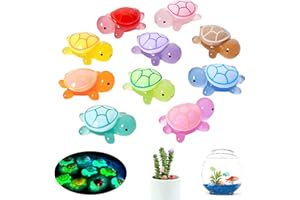 SoeUyd 10 Stück Leuchtende Mini Schildkröten Harz Figuren, Harz Schildkröten, Mini Turtle, Glühende Kleine Meerestiere Beste Weihnachts Geschenke für Familie und Freunde