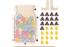 LUXSTELLAR Belohnungsglas für Kinder – Belohnungssystem für Kinderzimmer, Klassenzimmer und Zuhause, Kinder Belohnungstafel zur Förderung von positiven Verhaltensweisen, Motivationsglas für Erfolge und Ziele