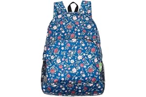 ECO CHIC Lightweight Foldable Water Resistant Backpack Rucksack Folds into Pouch for Storage