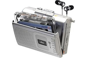 KLIM K8 Kassettenspieler - Kassettenrekorder - NEU Cassette Player - AM/FM Kassettenradio - Eingebautes Mikrofon & Lautsprecher - Kopfhöreranschluss & Ohrhörer - Silber