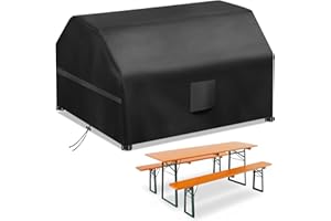 SCHLEUDER Picnic Table Cover 180x140x75cm, Garden Picnic Table Cover, Heavy Duty 420D 100% Waterproof Windproof UV Protected
