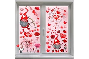 UDIKEFO 9 Sheet Valentines Day Window Clings Decorations