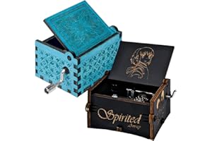 JJYHEHOT Pack of 2 Harry Potter Wooden Hand Crank Music Box Antique Carved Music Box Chihiros Music Box Wooden Gift for Birthday, Valentine's Day, Mother's Day, Anniversary