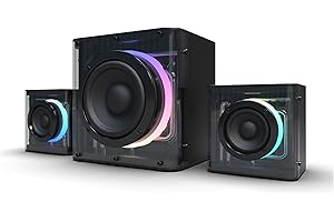 Nova Gaming – GS305 SERPENTIS – Enceinte 2.1 Gaming RGB – Caisson de Basse, Animation RGB, Ports Jack 3.5mm, USB et Micro-SD