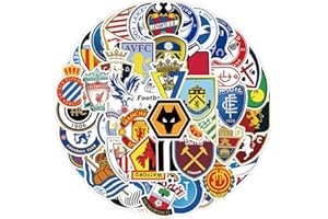 CANVERLENS Logo della squadra di calcio adesivi pack 100 pezzi per bottiglia d'acqua Laptop Car Skateboard Mens Cave Decor Adolescenti Adulti