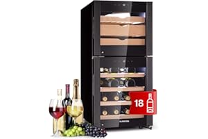 Klarstein Cave a Vin et Fromage, Réfrigérateur à Vin et Fromage, Porte en Verre, Cave à Vin Vieillissement, Prosecco, Ecran Tactile, Armoire a Vin, Contrôle Température, Protection UV, Caves à Vin 89L