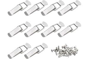 MIKIULY Cierre de Resorte,Cerradura de Palanca 72mm,Cierre de tensión de Acero inoxidable con Tornillos,10 Piezas cerrojo de palanca de resorte,con 40 tornillos,Cerrojo Herramienta de Bloqueo del Gabinete