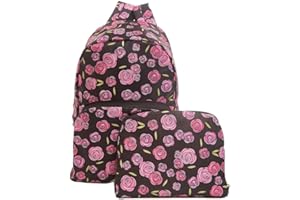 ECO CHIC Lightweight Foldable Water Resistant Backpack Rucksack Folds into Pouch for Storage