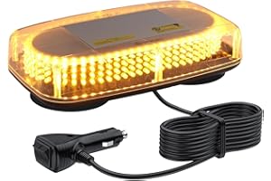 Justech 240 LED Lampeggiante Arancione LED Strobo Spia 12V Luci Lampeggianti Emergenza Fari Stroboscopiche con Base Magnetica e Doppia Interruttore per Auto Rimorchio Camion Furgone Van Caravane