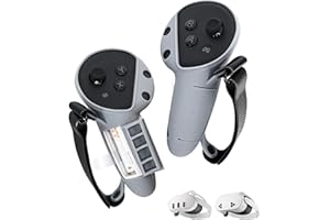 TRANSNOVO Copertura Aggiornata del Controller Compatibile con Meta Quest 3S/Quest 3 Accessori, Cinturini Attivi Regolabili per le Nocche con Design per una Sostituzione Facile della Batteria