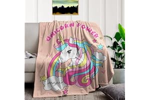 ‎HSGLGNA HSGLGNA Einhorn kuscheldecke, Kuscheldecke Kinder Mädchen Jungen,Regenbogen Einhorn Decke für Mädchen Kinder 150 x 200 cm,mikrofaser Couchdecke, Geeignet für alle Jahreszeiten (Einhorn-A, 130x150cm)