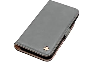 Porter Riley - Lederhülle für iPhone SE 2022/20 und iPhone 8 / iPhone 7. Hochwertiges Echtleder-Ständer/Cover/Brieftasche/Klapphülle mit Kartenfächern und horizontalem Ständer (Grau/Rosa)