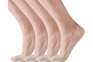 RIIQIICHY Protège-Pieds Chaussettes Invisibles Socquette Courte Femme Filles Antidérapante Base de Silicone Haute Respiration 4-6 Paires