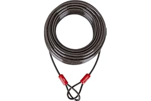 EVEREST FITNESS Candado de Bicicleta de Doble Bucle - Cable Candado de Acero Plastificado Antirrobo para Bici Moto Casco Patinete Electrico - Cadena de Seguridad para Bicicletas