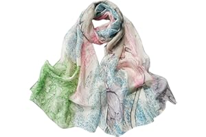 FAIRYGATE Women's Scarves & Wraps Lightweight Chiffon Neck Scarf Eye Catching Colours Pattern Ladies Scarf 20A42