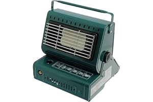 DNA LEISURE Portable 2in1 Gas Stove Cooker & Heater System 1.3kw Camping Carp Bivvy Fishing Fits 227g Butane Cannisters (Green)