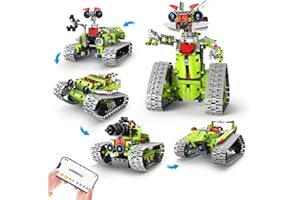 nmoiww télécommande Robot Blocs de Construction Jouets Enfants compatibles avec Lego Technologie de déformation garçons Filles Mode ingénierie Voiture (Vert)