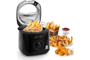 SUPERLEX 2L Deep Fat Fryer 2000W with Viewing Window & Adjustable Thermostat, Easy-Clean Non-Stick Basket, Cool-Touch Handle - Ideal for Home Kitchen Use