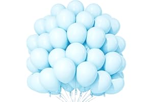 Teselife Palloncini Blu Pastello, 100 Pezzi 12 Pollici Palloncini Macaron Blu, Palloncini Blu per Feste per Ragazzo Ragazza Donna Compleanno Matrimonio Fidanzamento Baby Shower Rivelazione Genere Deco